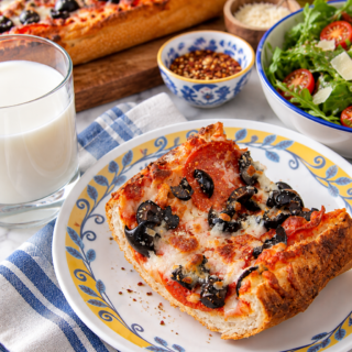 French Bread Pizza Recipe by www.cookingwithruthie.com