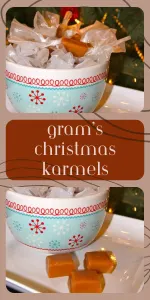 Rich, buttery homemade caramels from Grandma&rsquo;s kitchen &mdash; smooth, chewy, and perfect for holiday gift bags, festive dessert trays or cozy December evenings by the fire. 🍬 | cookingwithruthie.com #christmascandy #holidaytreats #caramelrecipes #festivedesserts #winterdesserts #homemadecandy #pinterestfood #cookingwithruthie