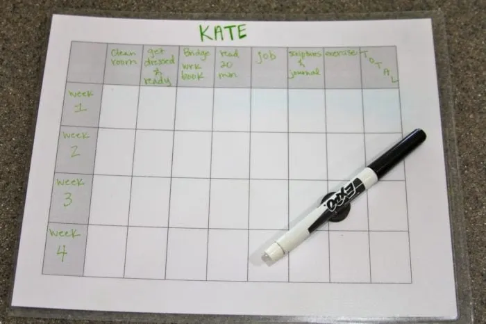 Summer Chore Charts 2