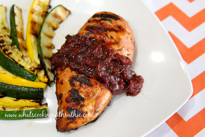 Cherry Chipotle Chicken by whatscookingwithruthie.com