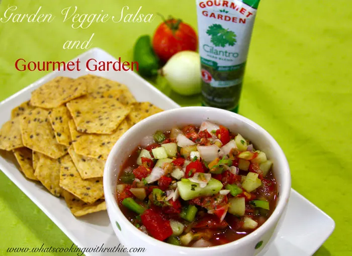 Garden Veggie Salsa and Gourmet Garden by whatscookingwithruthie.com