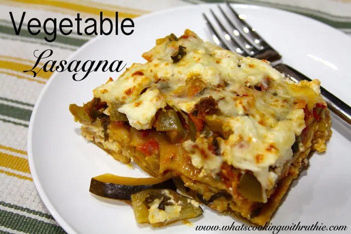 Vegetable Lasagna by whatscookingwithruthie.com