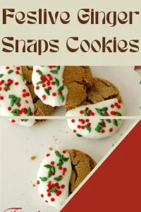 Crisp on the outside, warmly spiced on the inside — these Festive Ginger Snap Cookies fill your kitchen with holiday scents of ginger, cinnamon and cloves. Perfect for cookie trays, cozy winter nights or Christmas baking marathons. 🍪 | cookingwithruthie.com #festivecookies #gingersnaps #christmasbaking #winterdesserts #holidaycookies #cozycookies #pinterestfood #cookingwithruthie