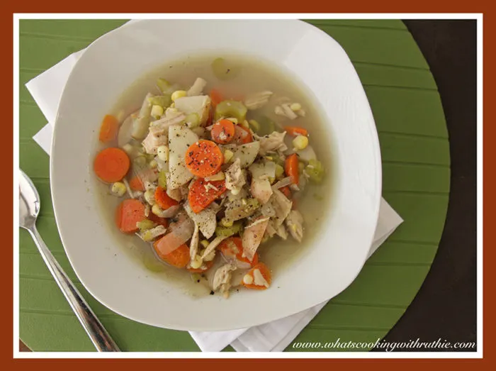 Leftover Turkey Soup by whatscookingwithruthie.com