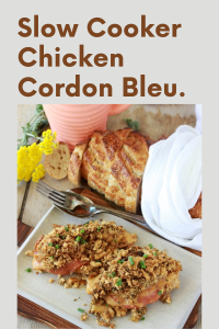 Transform a classic into a slow-cooked delight! This Slow Cooker Chicken Cordon Bleu layers tender chicken, savory ham, and Swiss cheese in a creamy sauce, topped with herbed stuffing. Perfect for busy weeknights or special occasions. #SlowCookerRecipes #ChickenCordonBleu #ComfortFood #EasyDinner #FamilyMeals #CookingWithRuthie