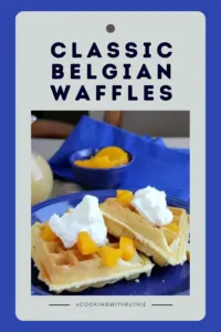 Crispy on the outside, fluffy on the inside—these classic Belgian waffles make every breakfast feel special! 🧇☕ #belgianwaffles #brunchideas #wafflecravings #easybreakfast #homemadebrunch #brunchvibes #wafflelove #morningdelight || cookingwithruthie.com