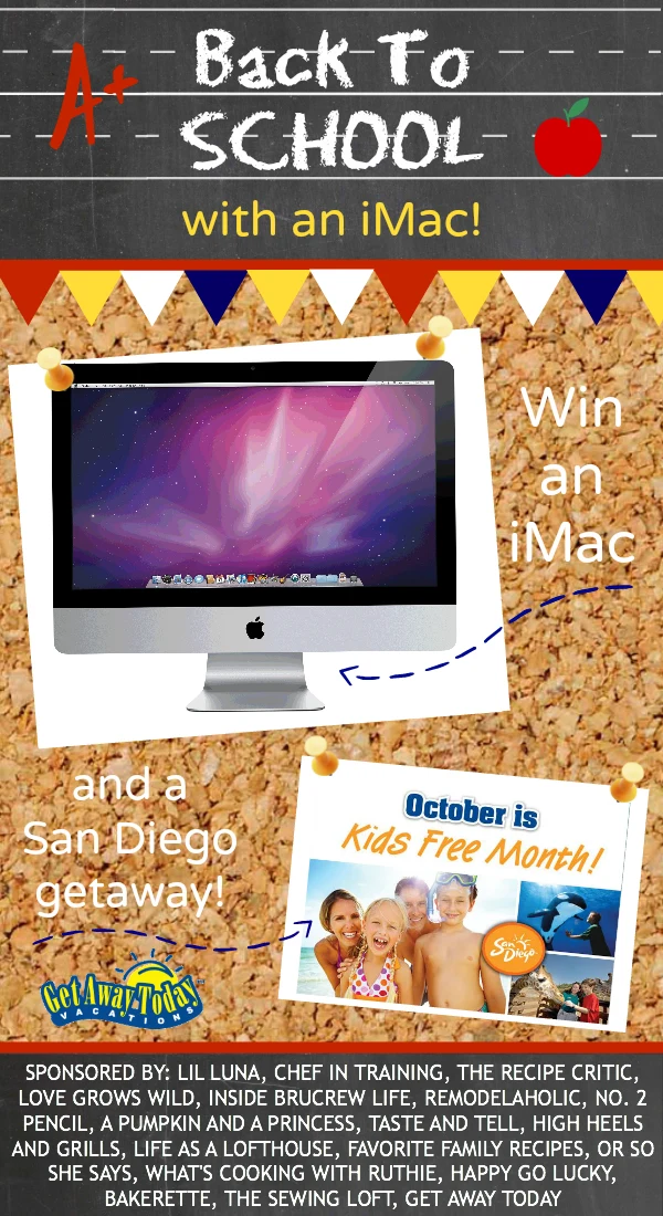 Back to School iMac Giveaway on www.whatscookingwithruthie.com  