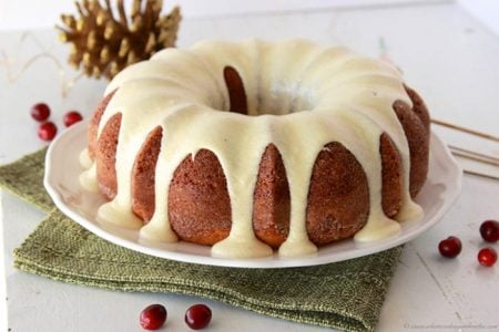 Egg Nog Bundt Cake with Egg Nog Frosting by www.whatscookingwithruthie.com