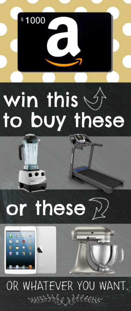 Amazon Gift Card Giveaway on www.whatscookingwithruthie.com