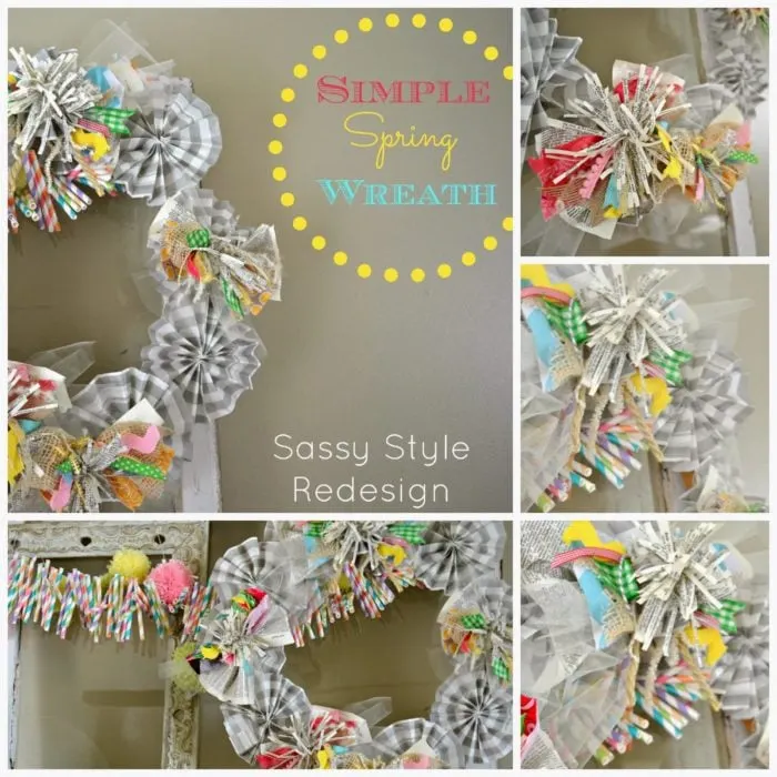 Simple SPring Wreath by www.sassystyleredesign.com on www.whatscookingwithruhtie.com