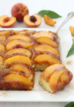 Peach Upside-Down Cake Recipe from www.cookingwithruthie.com