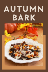 Celebrate fall with this easy bark loaded with nuts, dried fruit, and spices. Perfect for gifting or snacking, it’s a sweet surprise full of seasonal flavors! || cookingwithruthie.com #AutumnBark #FallTreats #ChocolateBark #HolidaySnacks #CookingWithRuthie