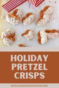 Crunchy pretzel crisps meet creamy white chocolate and festive peppermint &mdash; a simple yet irresistible holiday snack perfect for December treat trays or cozy evenings with cocoa. Sweet, salty, and full of holiday cheer! 🍬 | cookingwithruthie.com #holidaysnacks #whitechocolate #peppermint #christmastreats #winterbaking #cozyfood #pinterestfood #cookingwithruthie
