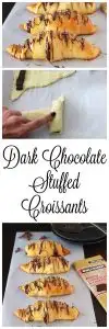 I love these Dark Chocolate Stuffed Croissants- they're fabulously simple to make and taste as close to homemade as you can get! on www.cookingwithruthie.com