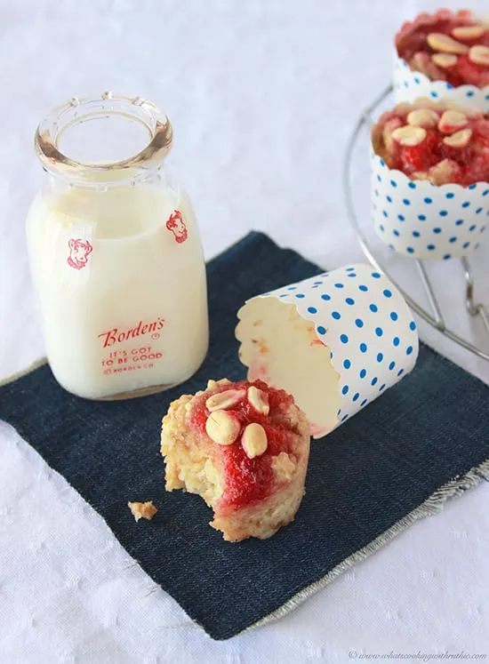 PB&J Muffins by www.cookingwithruthie.com are a fun weekend breakfast for the kids!