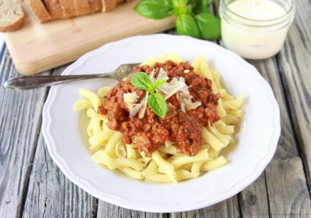 Creamy Tomato Basil Pasta on www.cookingwithruthie.com is a quick and easy dinner recipe! #pregosauce #spon