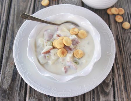 Thee BEST Clam Chowder on www.cookingwithruthie.com is a winter time favorite around our house!