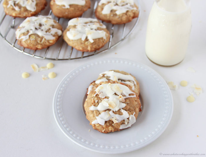 Coconut Banana Cookies with Coconut Glaze Cooking With Ruthie
