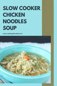 Cozy up with this Slow Cooker Chicken Noodle Soup—tender chicken, plenty of noodles, and savory broth made effortlessly while you go about your day. | cookingwithruthie.com #ChickenNoodleSoup #SlowCookerRecipes #ComfortFood #CookingWithRuthie #SoupSeason #FamilyMeals #HeartyDinner