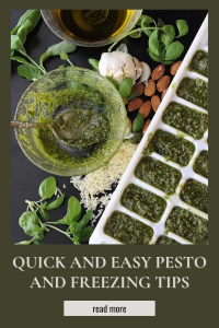 "Whip up vibrant pesto in minutes and store it for months! Smart freezing tips keep that fresh basil flavor year-round. || cookingwithruthie.com #PestoLove #FreezingHacks #BasilSauce #MealPrepMagic #MakeAheadMeals #KitchenTips #FreshFlavor #SauceSaver"