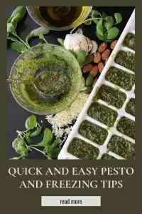 "Whip up vibrant pesto in minutes and store it for months! Smart freezing tips keep that fresh basil flavor year-round. || cookingwithruthie.com #PestoLove #FreezingHacks #BasilSauce #MealPrepMagic #MakeAheadMeals #KitchenTips #FreshFlavor #SauceSaver"