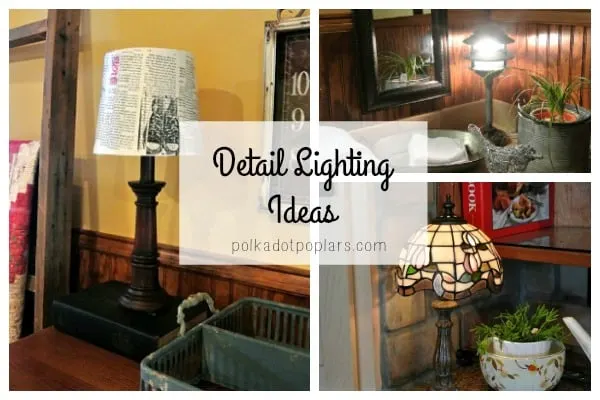 Detail Lighting Ideas on www.cookingwithruthie.com by www.polkadotpoplars.com creative ideas for your home! 