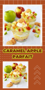 A perfect fall treat with apple slices, creamy layers, and drizzled caramel. Easy to assemble, pretty to serve, and full of seasonal flavor. || cookingwithruthie.com #ParfaitRecipe #AppleTreats #FallDessert #SweetLayers #CookingWithRuthie