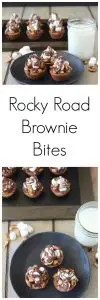 Rocky Road Brownie Bites are a homemade brownie with cashews, marshmallows, and drizzled in chocolate! YUM! www.cookingwithruthie.com