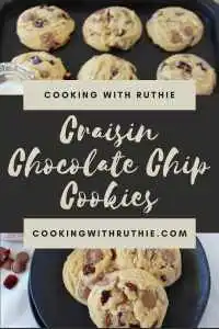 Chewy cookies bursting with tart craisins and gooey chocolate chips &mdash; a cozy, comforting treat for December evenings, festive cookie trays, or warm winter baking sessions. Save and bake for holiday cheer! 🍪 | cookingwithruthie.com #craisincookies #chocolatechipcookies #holidaybaking #winterdesserts #cozycookies #christmascookies #pinterestfood #cookingwithruthie