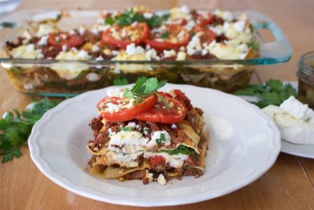 Mediterranean Lasagna Recipe brings healthy and delicious to your dinner table! The whole family will love it!! by cookingwithruthie.com
