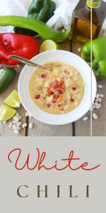 Elevate your chili game with this rich and spicy White Chili, loaded with peppers, beans, and a creamy finish. Ideal for chilly evenings and gatherings. Discover the full recipe and more at Cooking with Ruthie. #ChiliRecipe #FallCooking #HeartyMeals #CookingWithRuthie