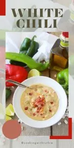 This Smoky White Chili combines tender chicken, white beans, and mild heat in a creamy broth—ideal for hearty meals that nourish the soul. | cookingwithruthie.com #SmokyChili #WhiteChiliRecipe #ComfortSoup #CookingWithRuthie #HeartyEats #SoupSeason #FlavorPacked