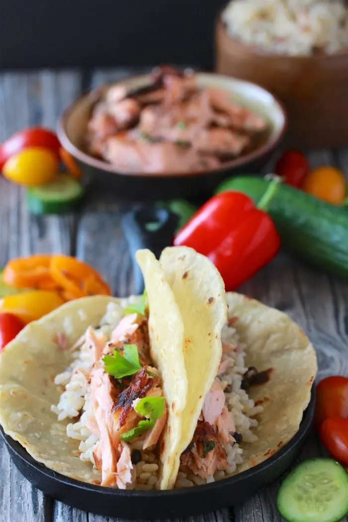 Salmon Street Tacos Recipe is sure to bring smiles to your dinner table! by cookingwithruthie.com