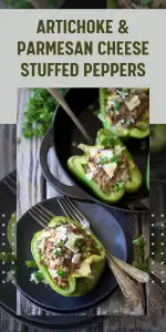 "Cheesy, tangy, and veggie-friendly—these stuffed peppers merge artichoke hearts, creamy parmesan, and melty cheese. Perfect for a brunch spread or show-stopping side! || cookingwithruthie.com #StuffedPeppers #CheesyGoodness #ArtichokeLove #BrunchInspiration #VegetarianTreat #ComfortFood #SavoryBites #EasyEntertaining"