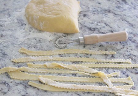 Our Homemade Italian Pasta Noodles Recipe is a delightfully fun to make and it's pantry friendly too! by cookingwithruthie.com
