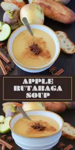 Cozy into fall with this velvety Apple & Rutabaga Soup&mdash;sweet apples and earthy rutabaga blended into a smooth, comforting bowl that warms you from the inside out. | cookingwithruthie.com #AppleSoup #RutabagaRecipes #FallSoups #ComfortFood #VegetarianSoup #CookingWithRuthie #AutumnFlavors