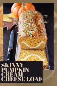 Enjoy the perfect balance of pumpkin and cream cheese in this moist, flavorful loaf. Light and “skinny,” it’s ideal for breakfast, snack time, or sharing with friends! || cookingwithruthie.com #PumpkinBread #FallBaking #CreamCheeseLoaf #HealthyTreats #AutumnFlavors #BakingLove #ComfortFood #CookingWithRuthie
