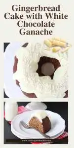 Spiced gingerbread cake topped with silky white chocolate ganache &mdash; a cozy, festive dessert that&rsquo;s perfect for Christmas dinners or winter celebrations. Rich, warm, and oh‑so indulgent. 🍰 | cookingwithruthie.com #gingerbreadcake #holidaydesserts #winterbaking #christmascake #festivetreats #dessertlover #pinterestfood #cookingwithruthie