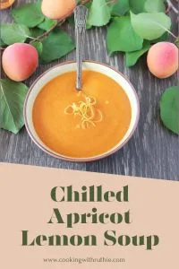 Cool down with this Apricot Lemon Chilled Soup &mdash; a silky blend of fresh apricots and tart lemon that&rsquo;s vibrant, light, and perfect for brunch or warm evenings. | cookingwithruthie.com #ChilledSoup #ApricotLemon #SummerAppetizer #HealthyEats #CookingWithRuthie #LightRecipes #FruitSoup #CoolDown