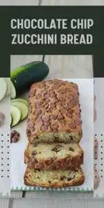 "Moist zucchini bread studded with chocolate chips—like dessert disguised as breakfast, and twice as yummy! || cookingwithruthie.com #ZucchiniBread #ChocolateChipBread #BrunchTreats #MoistBread #BakeFromScratch #VegetableBaking #SweetMorning #HomemadeLoaf"