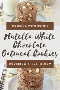 Chewy, rich, and packed with creamy Nutella and sweet white chocolate, these oatmeal cookies are the ultimate cozy-weather treat! Perfect for December cookie boxes, gifting, or a warm snack with hot cocoa. So easy, so delicious! 🍪❤️ | cookingwithruthie.com #nutellacookies #oatmealcookies #whitechocolate #holidaybaking #christmascookies #decembertreats #cookieinspo #cookingwithruthie