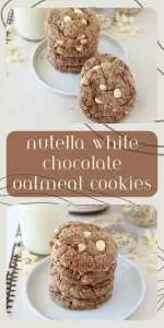 Hearty oats, creamy Nutella and melty white-chocolate chips come together in these chewy cookies — perfect for cozy December afternoons, holiday cookie trays or a sweet night in. 🍪 | cookingwithruthie.com #nutellacookies #oatmealcookies #holidaybaking #cozycookies #winterdesserts #christmascookies #pinterestfood #cookingwithruthie