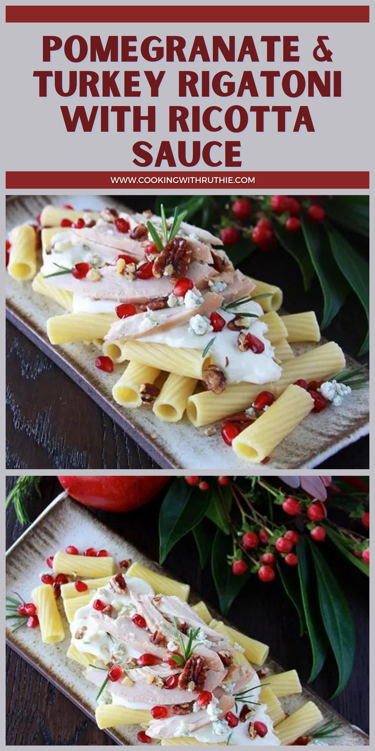 Turkey Rigatoni Pomegranate & Turkey Rigatoni with Ricotta Sauce Recipe - Cooking With ...