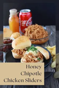 Kick game day up a notch with these Honey Chipotle Chicken Sliders—tender chicken simmered in honey‑chipotle sauce, served on soft buns for bold, crowd‑pleasing flavor. | cookingwithruthie.com #ChickenSliders #HoneyChipotle #GameDayEats #PartyFood #CookingWithRuthie #SweetAndSpicy #SliderRecipes #FamilyDinner