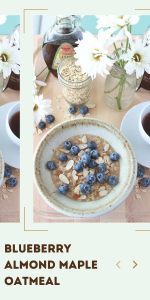 "Warm, comforting oatmeal studded with juicy blueberries and crunchy almonds, all gently sweetened with maple—perfect for a cozy and nutritious breakfast that's ready in minutes! || cookingwithruthie.com #BlueberryOatmeal #MapleSweetness #AlmondCrunch #HealthyBreakfast #HeartyMornings #WarmAndComforting #QuickMeal #BreakfastGoals"