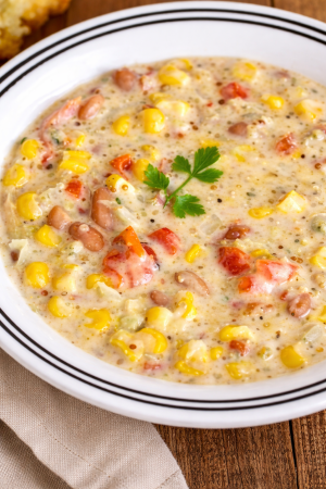 Quinoa corn chowder by www.cookingwithruth.com Quinoa corn chowder by www.cookingwithruth.com