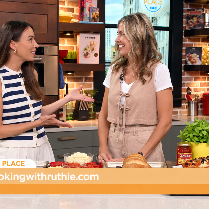 French Bread Pizza on FOX13 The Place on www.cookingwithruthie.com